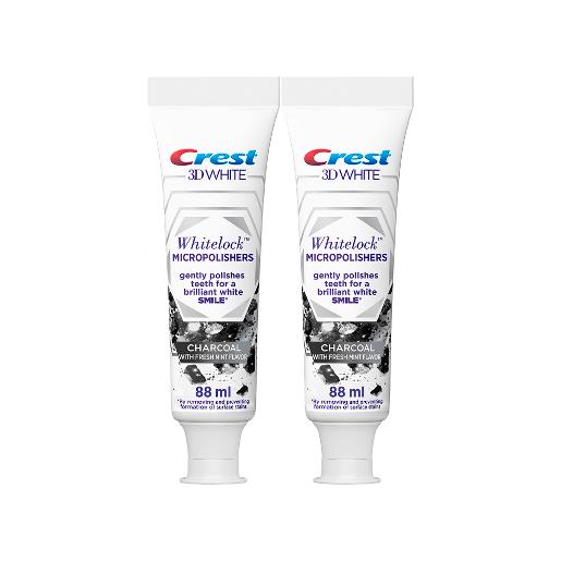 Crest Tooth Paste 3D White Lock Charcoal 2 x 88ml