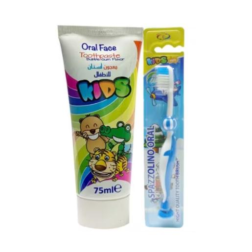 Oral Face Toothpaste Kids Bubble Gum Banana 75ml + Toothbrush