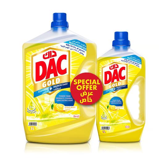 Dac golden disinfectant and cleaner with lemon scent 3 ltr + 1 ltr