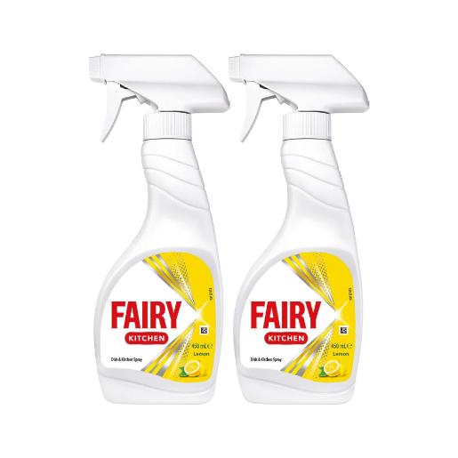 Fairy Dish & Kitchen Spray Lemon 2 x 450ml