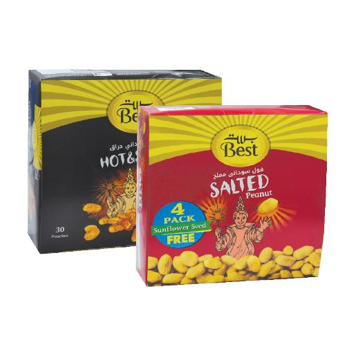Best Peanuts Salted + Roasted Hot & Spicy 30 x 13g