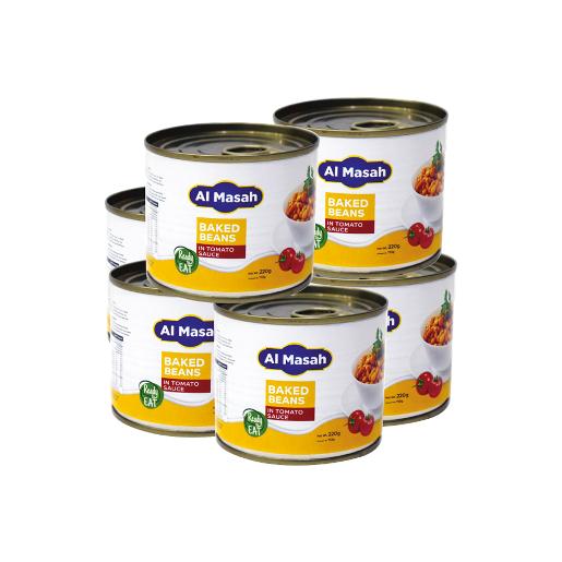 Al Masah Baked Bean Tomato Sauce 220gm × 6pc