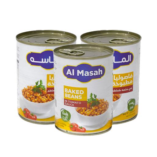 Al Masah Baked Bean Tomato Sauce 400gm × 3pc