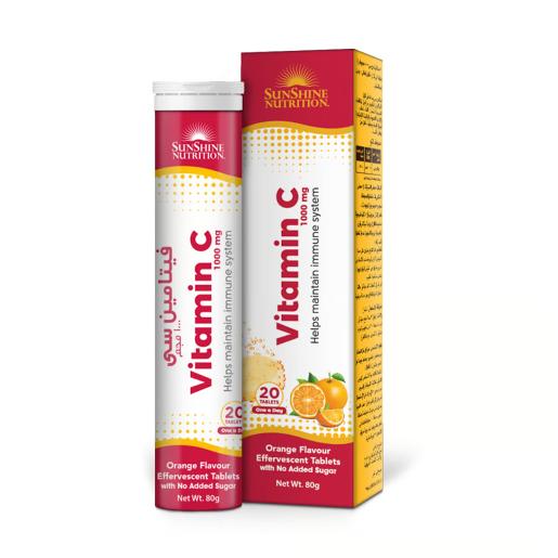 Sunshine Nutrition Vitamin C Orange 1000mg 20 Tablets