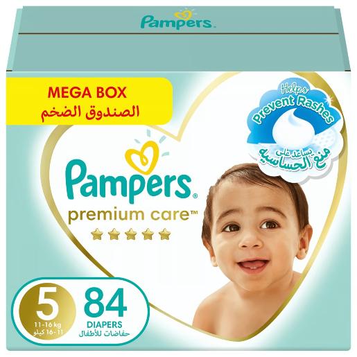 Pampers Baby Diaper Premium Care Size 5 Mega Box 84pc