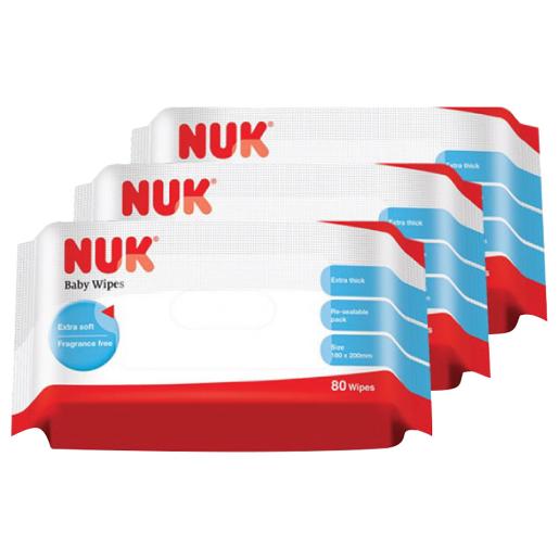 Nuk Baby Wipes 80 pc × 3 box