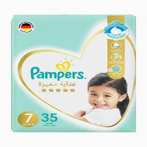 Pampers Baby Diaper Size 7 18Kg Premium Care 35pc