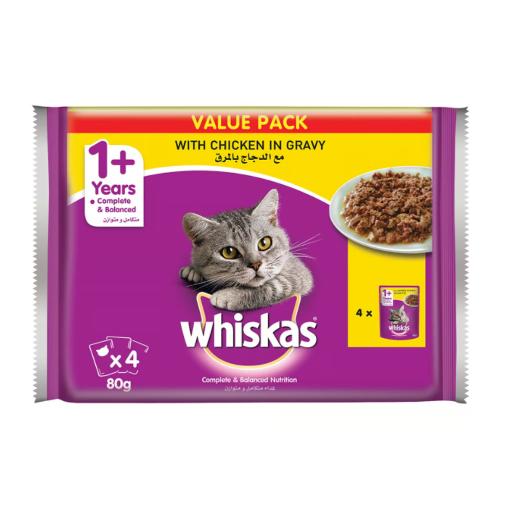 Whiskas Cat Food Chicken Gravy 80gm × 4pc