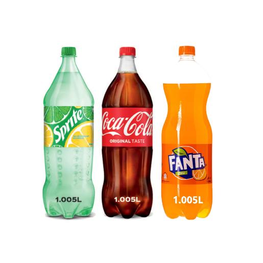 Coca Cola + Fanta + Sprite Soft drink Assorted 1.005Ltr × 3pc