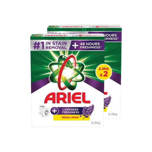Ariel Washing Powder Front Load 48H Freshness With Touch of Downy 2.5kg 2pcs