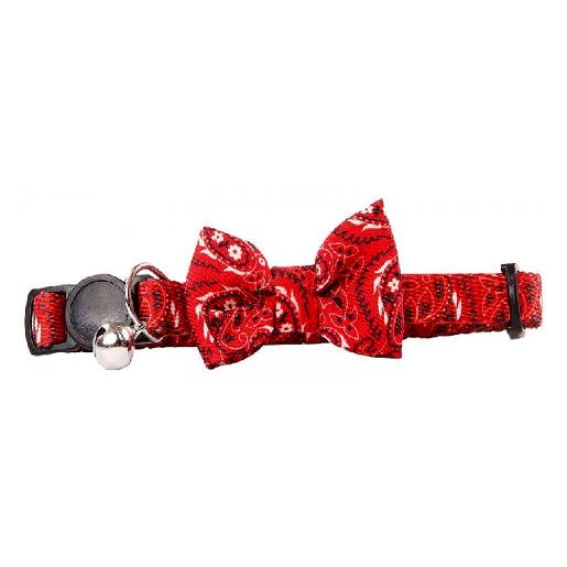Pawise Cat collar w/Bowknot—red