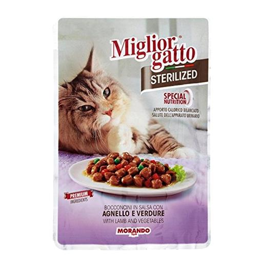 Miglior Gatto Sterilized Chunks in Sauce with Lamb and Vegetable 85g