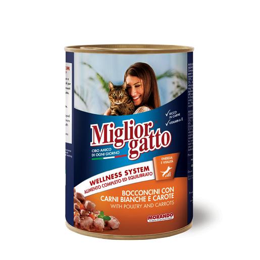 Miglior Gatto Chunks Poultry and Carrots Cat Wet Food 405g