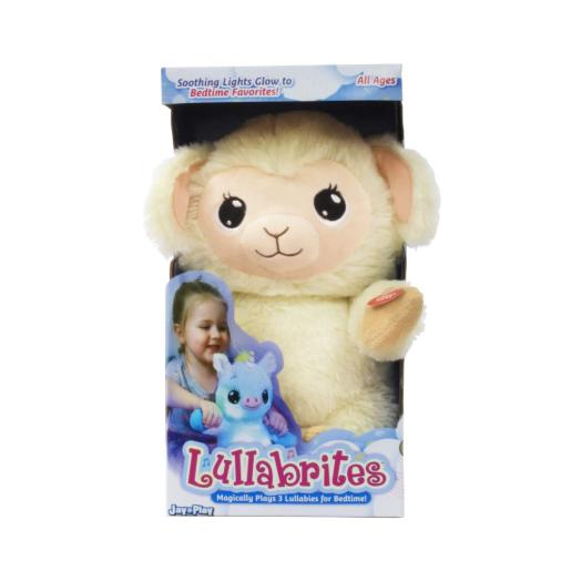 Jay At Play Lullabrites Light Up Musical Lamb Bedtime Plush Press Button to Activate Lights Up in Rainbow Lights and Plays 3 Different Lullabies