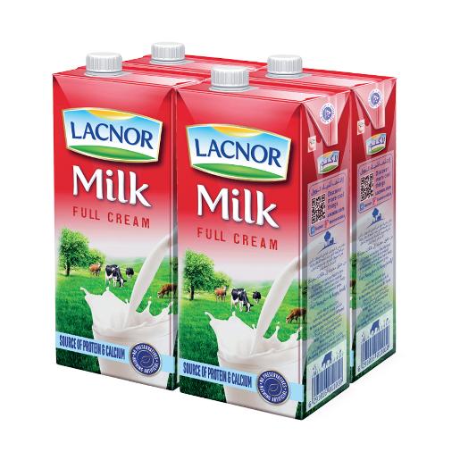 Lacnor Full Cream Milk 4 x 1Ltr