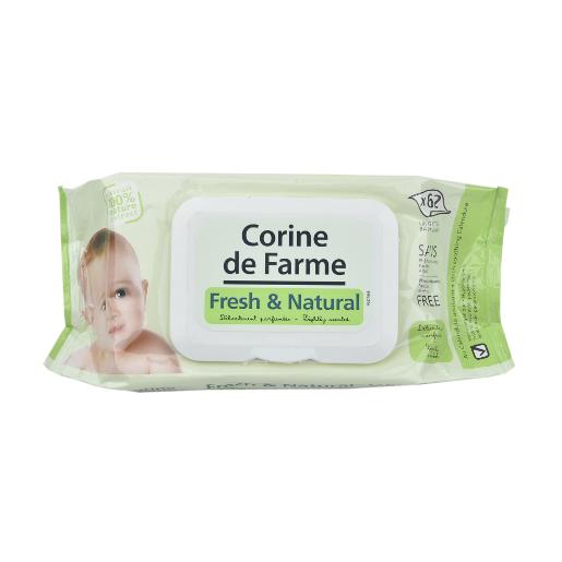 Corine De Frame Baby Fresh & Natural Wipes 62pcs