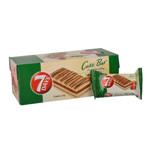 7 Days Cake Bar With Strawberry Filling 12 x 25g
