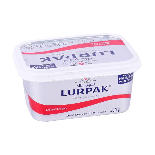 Lurpak Spreadable Butter Unsalted 500g