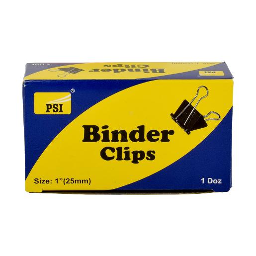 Psi Binder Clip Black 25MM 12Pcs