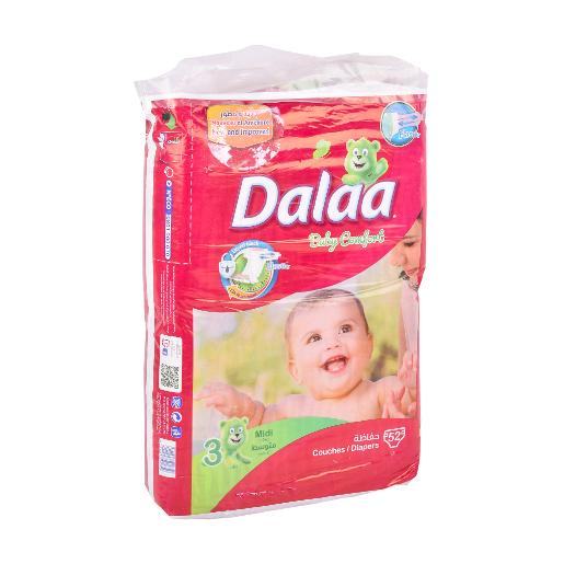 Dalaa Baby Diaper Midi Size 3 Value Pack 52pcs