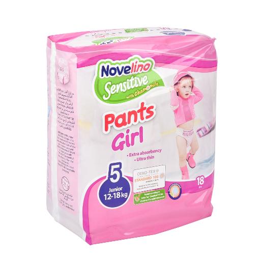 Novellino Diapers Sensitive Pants Girl Size 5 Junior 18pcs