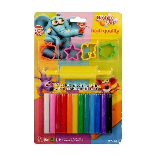Kiddy Clay Modelling Clay set of 12c+4ml