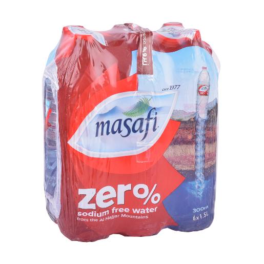 Masafi Zero Sodium Bottled Drinking Water 6 x 1.5Ltr 