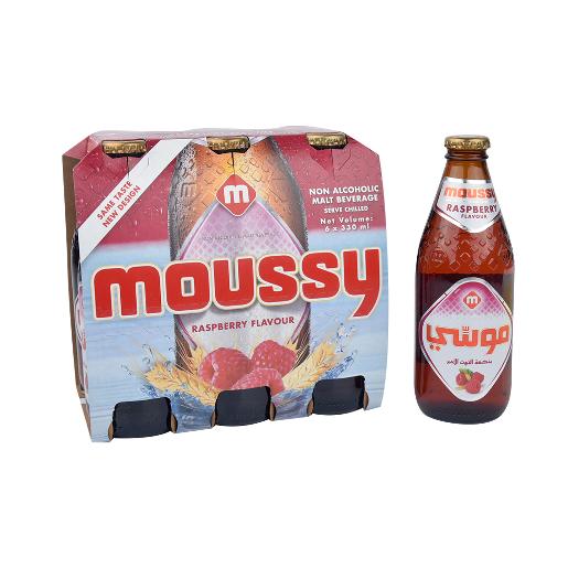 Moussy Raspberry Flavored Non-Alcoholic Malt Beverage 6 x 330ml