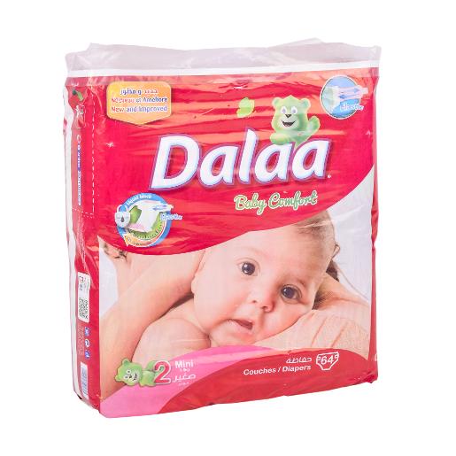 Dalaa Baby Diaper Mini Size2 Value Pack 64pcs