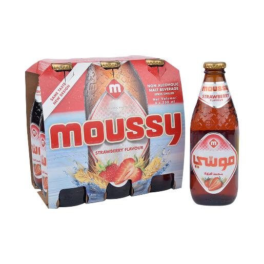Moussy Strawberry Flavor Non-Alcoholic Malt Beverage 6 x 330ml